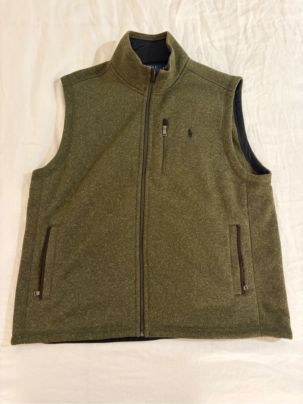 Polo by Ralph Lauren Olive Men's Zip Fleece Vest